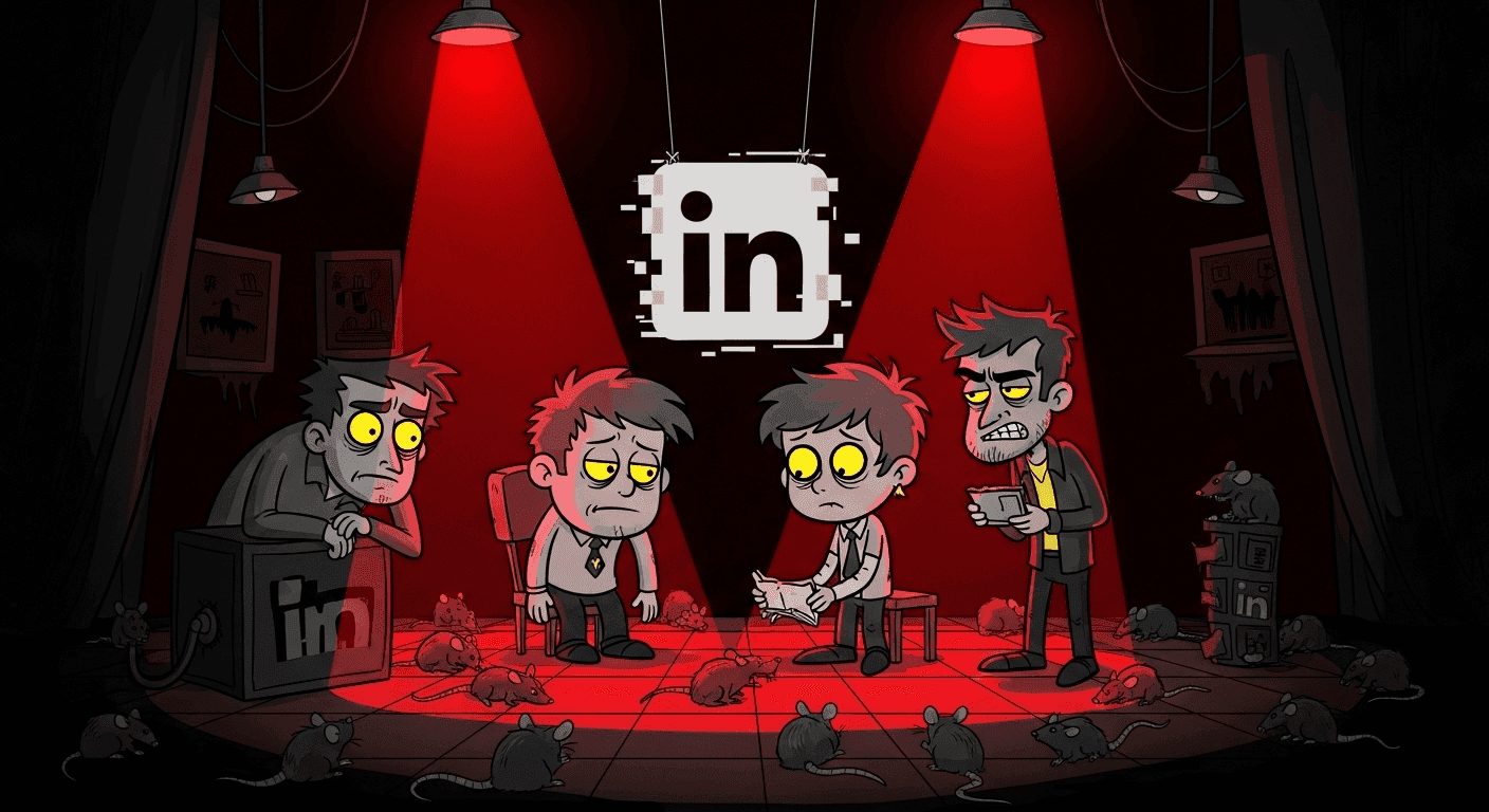 Perfil de empresa no LinkedIn usado como dark-funnel B2C